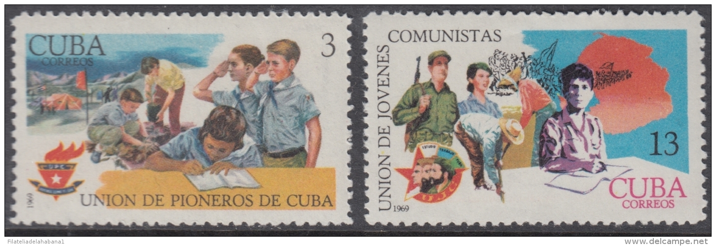 1969.67 CUBA 1969 MNH. Ed.1629-30. UJC UNION DE PIONEROS DE CUBA. - Nuevos