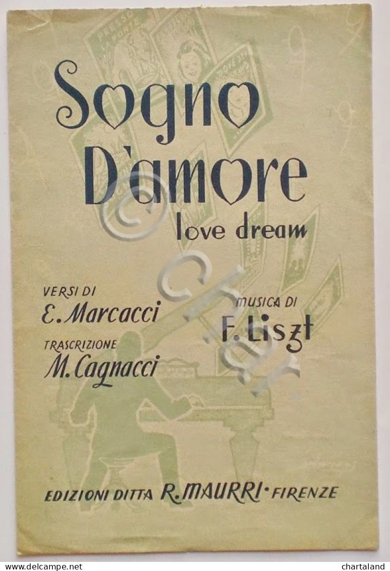 Musica Spartito - Sogno D'amore - Canto, Mandolino O Fisarmonica - 1945 - Unclassified