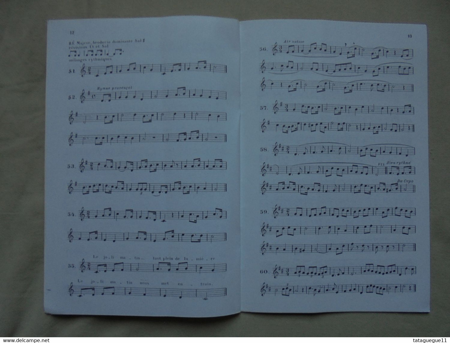 Ancien - Livret Solfège Mélodique 100 Leçons par Henri Bert Degré Préparatoire