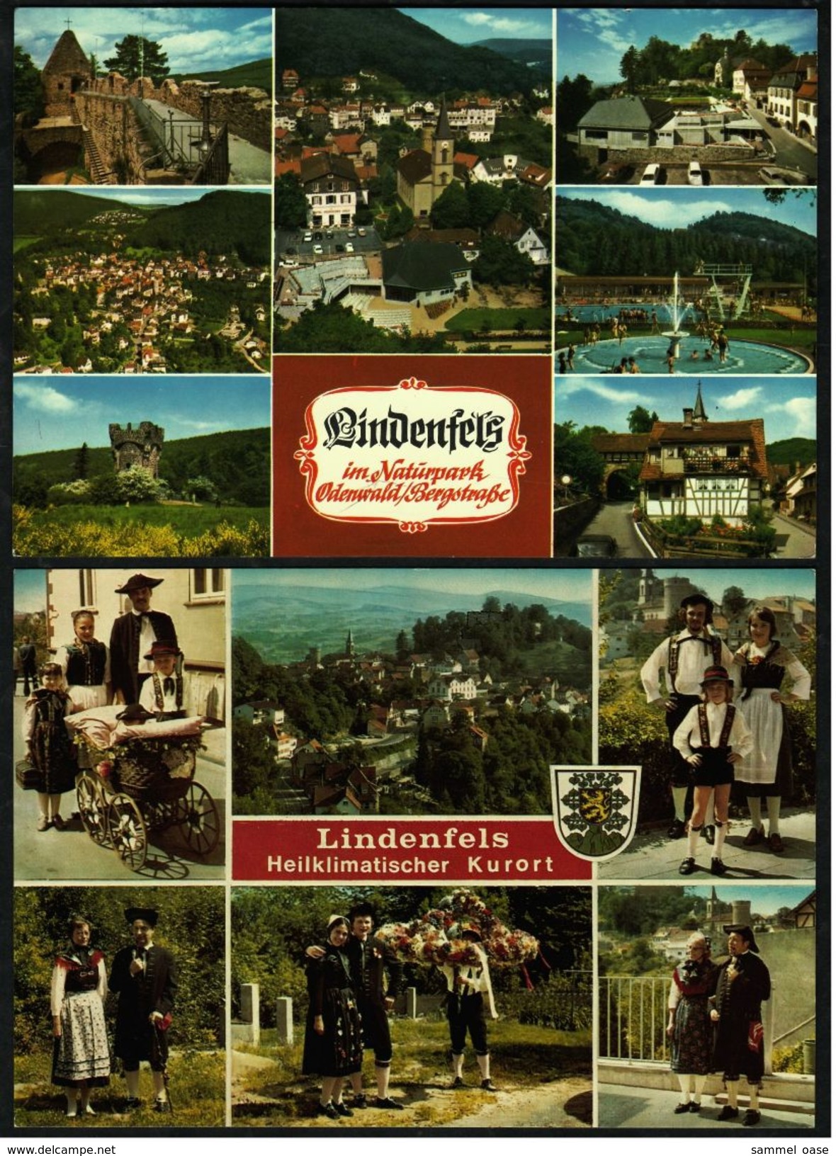 2 X Lindenfels  -  Mehrbild-Ansichtskarten ( Tracht ) Ca.1975    (7926) - Bensheim