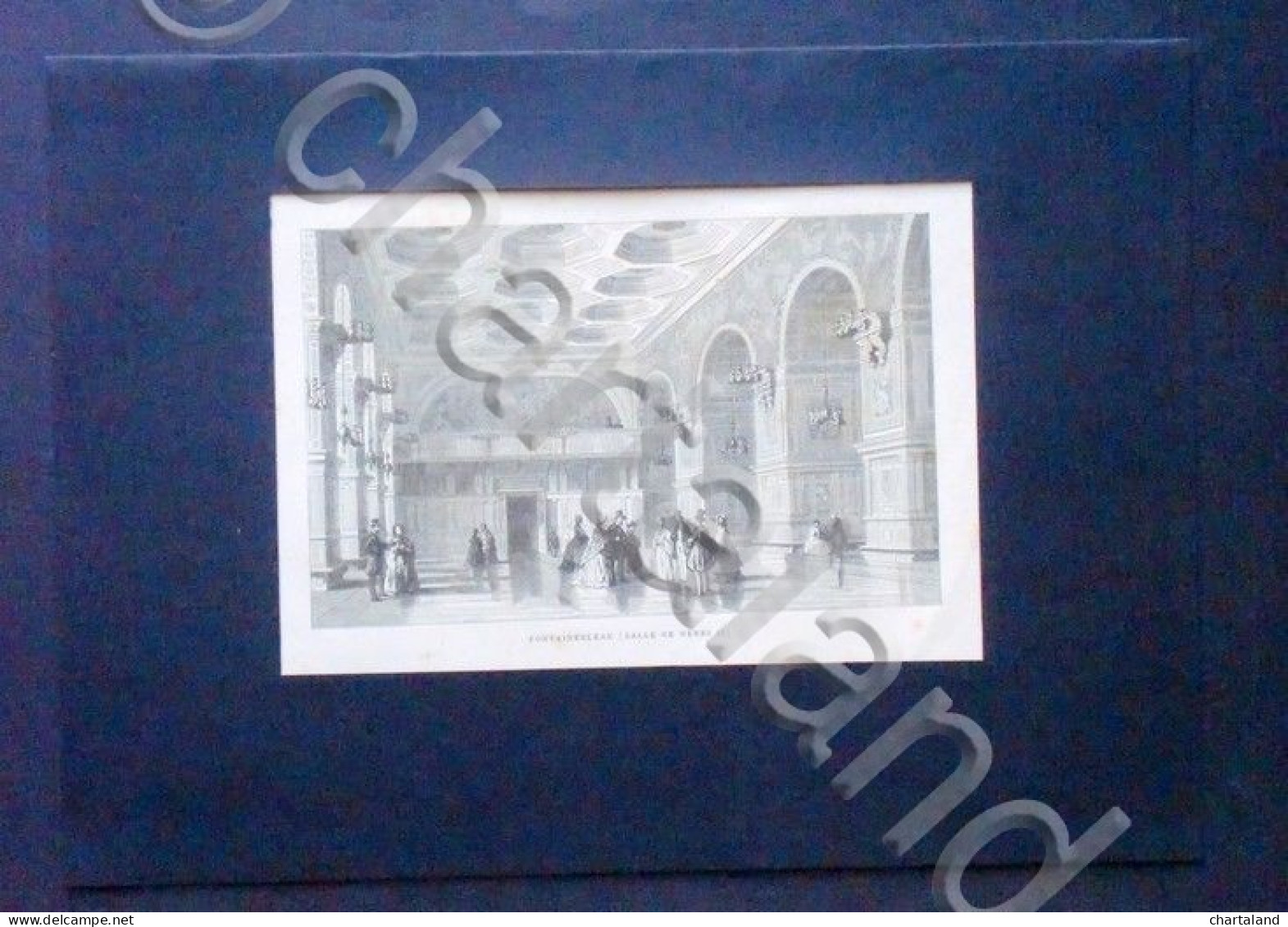 Stampa Incisione - Stampa '800 - Fontainbleau (Salle De Henri II) - Stampe & Incisioni