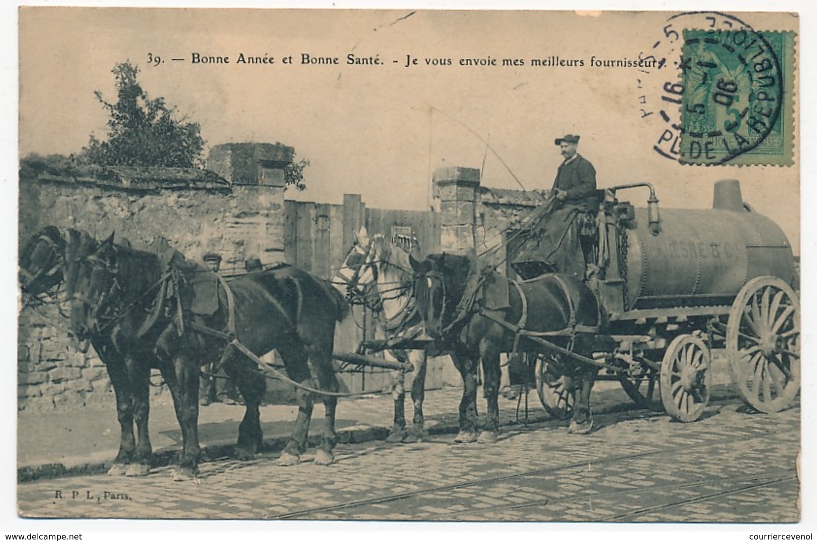 CPA - (PARIS) - Carte De Voeux EBOUEURS - Bonne Année Et Bonne Santé - Je Vous Envoie Mes Meilleurs Fournisseurs - Autres & Non Classés