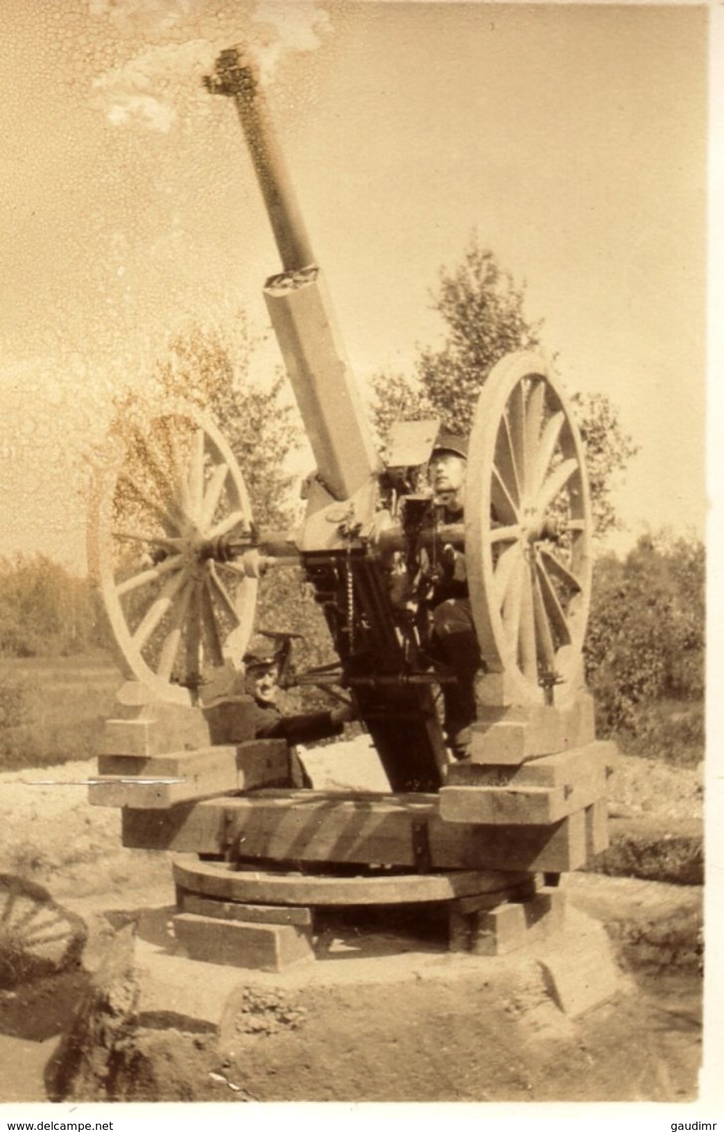 PHOTO FRANÇAISE - CANON DE 75 ANTI AERIEN - 31e RAC DEVANT WEZ PRES DE BEAUMONT SUR VESLE REIMS - MARNE 1914 1918 - 1914-18