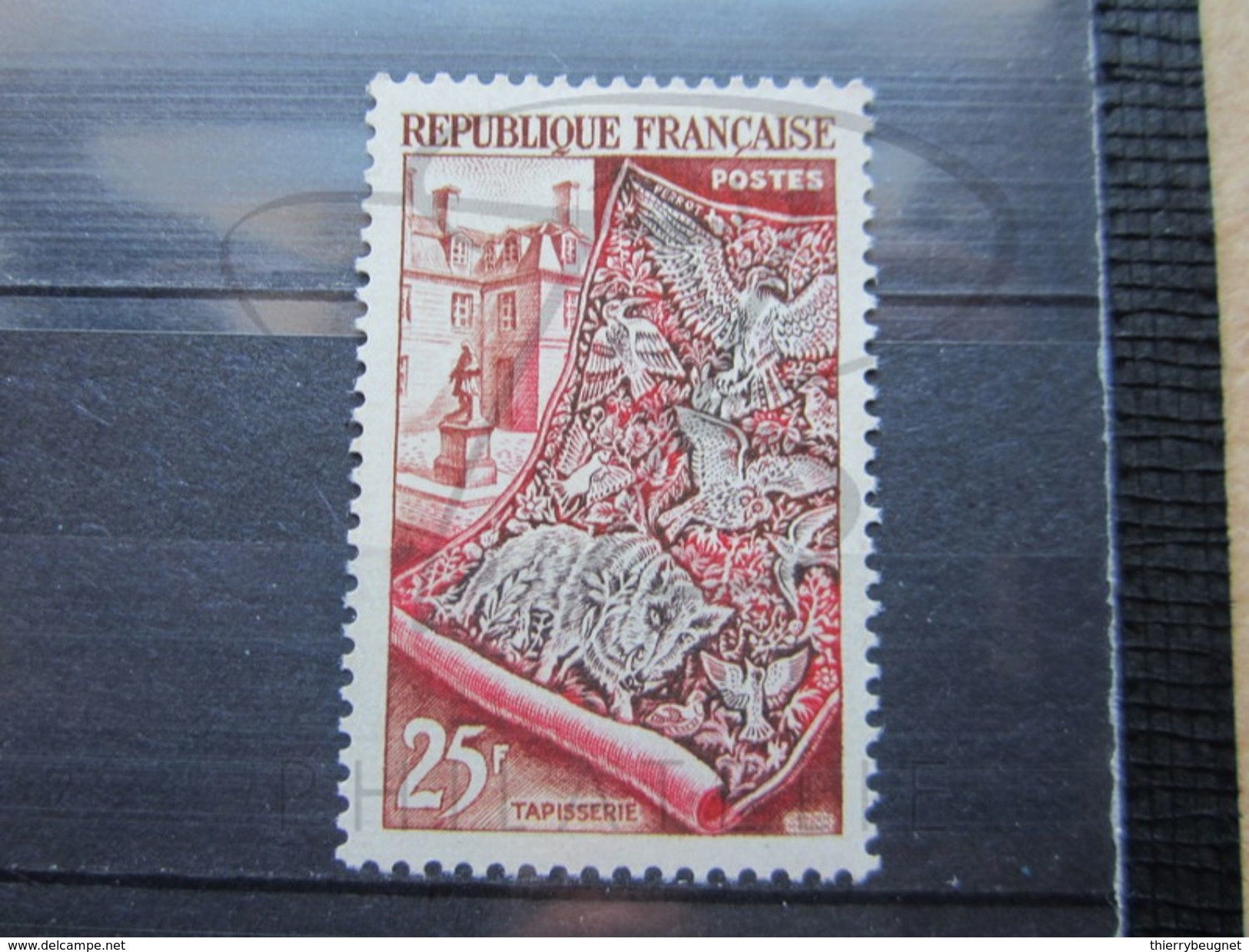 VEND BEAU TIMBRE DE FRANCE N° 970 , MUR ROSE DERRIERE LA STATUE , X !!! - Neufs