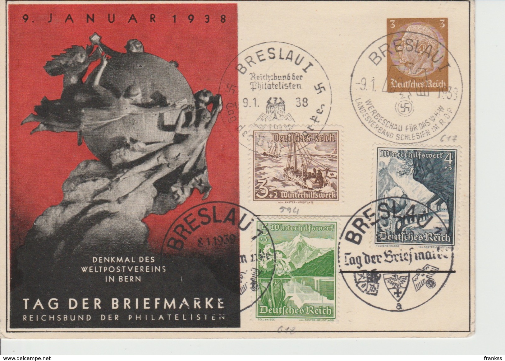 Cards  Tag Ter Briefmarken Breslau 1940 Reich   ??? - U.P.U.