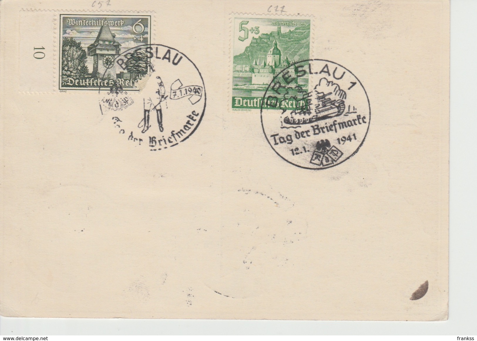 Cards  Tag Ter Briefmarken Breslau 1940 Reich   ??? - U.P.U.