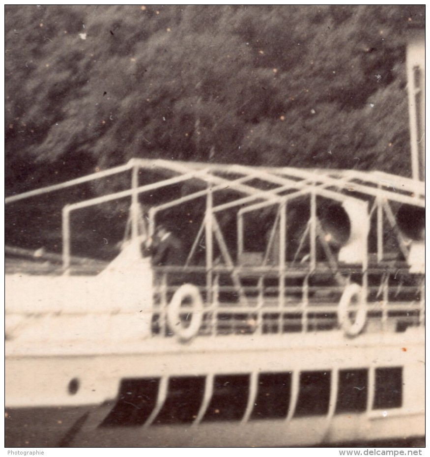 Ecosse Scotland Trossachs Loch Katrine Bateau à Roues à Aubes Ancienne Photo Amateur 1900 - Places