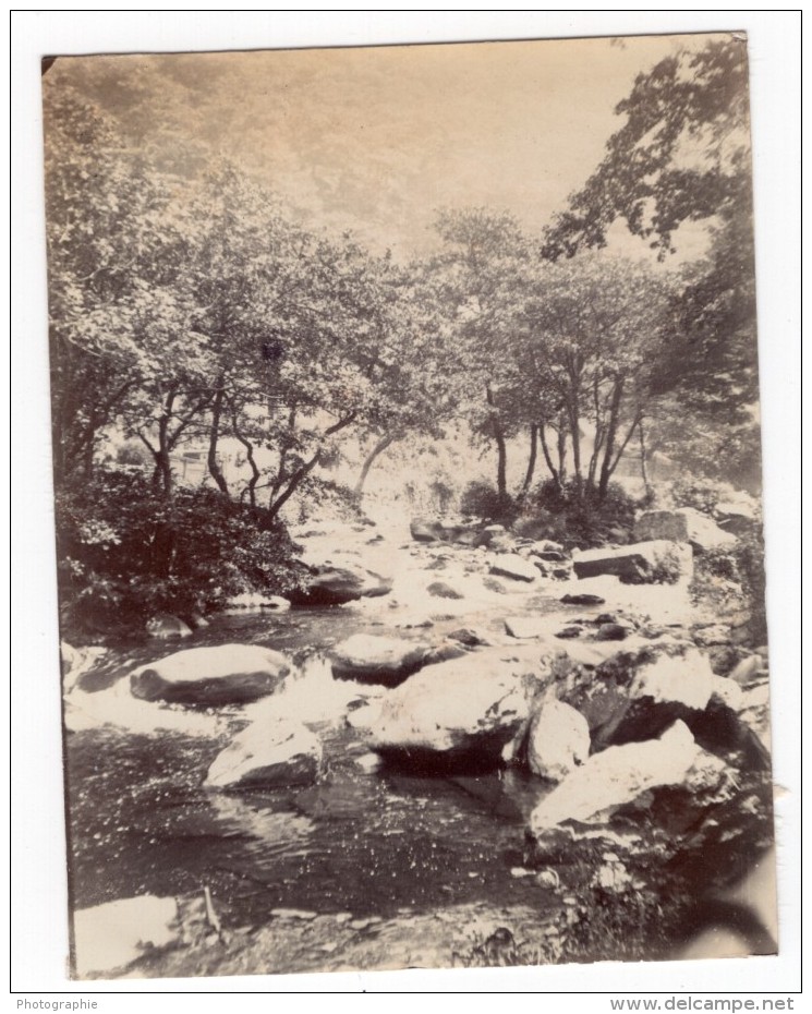 Somerset Exmoor Riviere Lyn River Ancienne Photo Amateur 1900 - Places