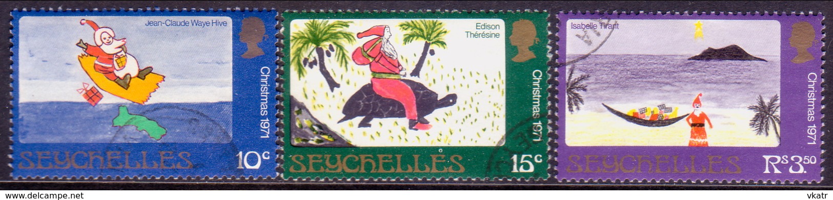 SEYCHELLES 1971 SG #300-02 Compl.set Used Christmas - Seychelles (...-1976)