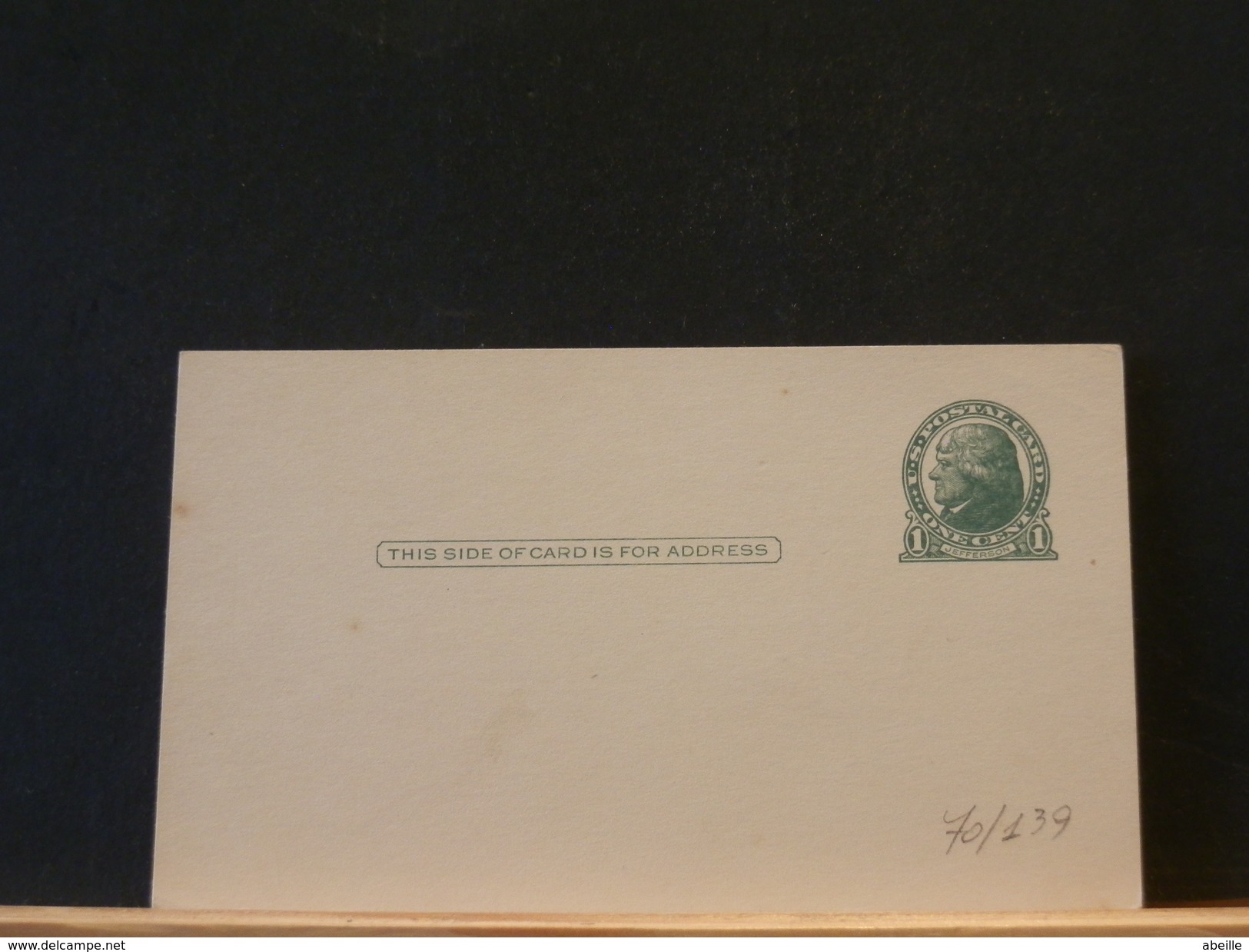 70/139  CP  USA PIQUAGE PRIVE VERSO - 1921-40