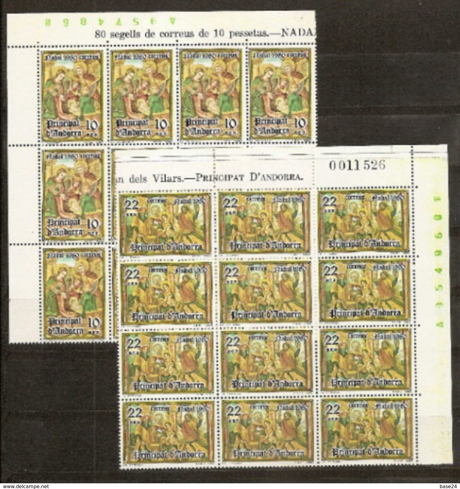 1980 Spanish Andorra NATALE - CHRISTMAS 33 Serie Di 2v.(129/30) MNH** - Nuovi