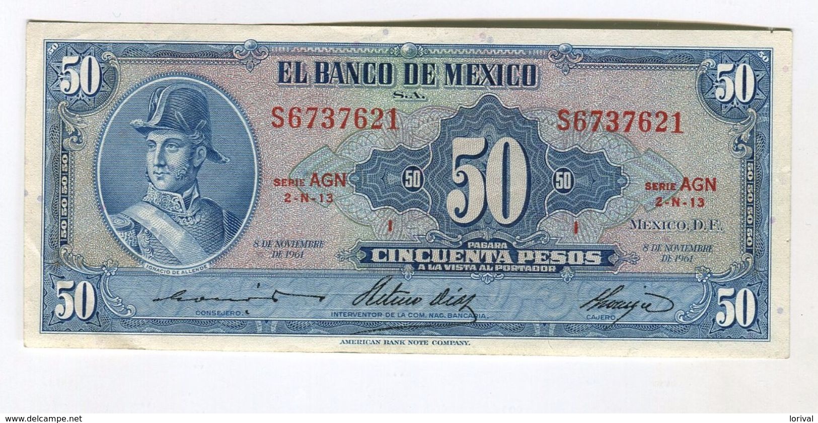 Mexique 50 Peso Ignacio De Allende - Mexico