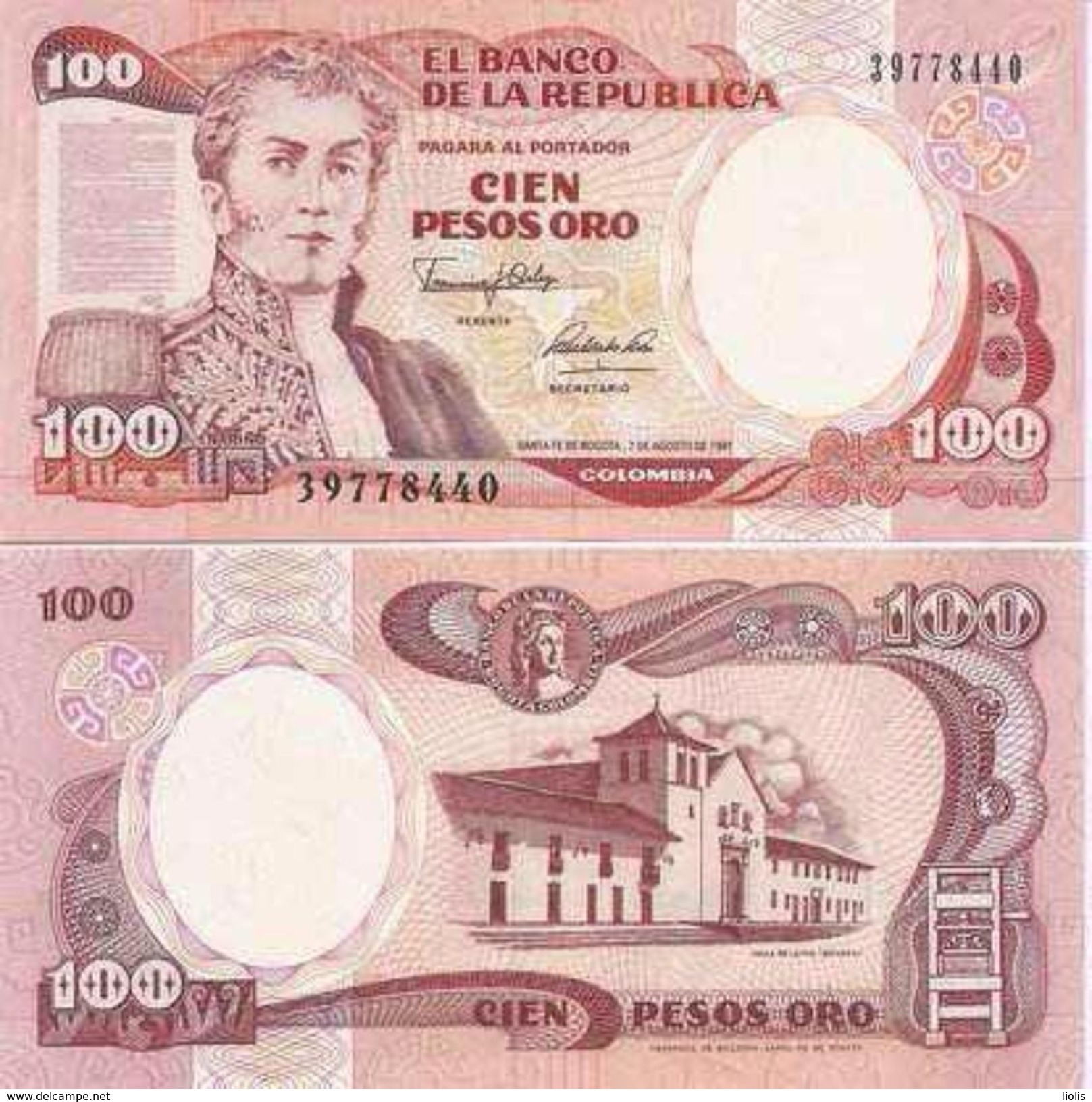 Colombia P-426e 100 Pesos 1991 UNC - Colombie