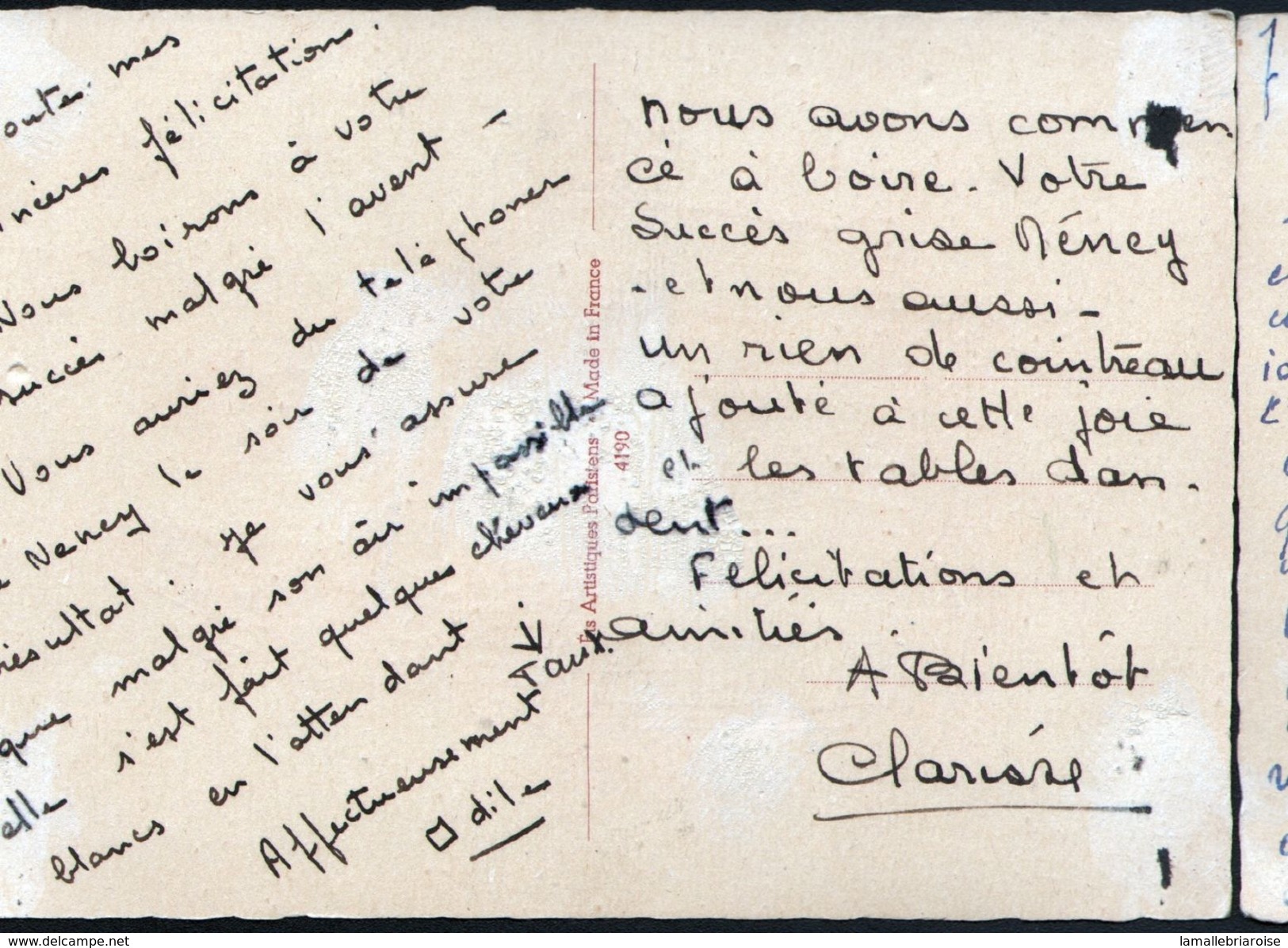 Illustrateur E. Renaudin, Sous Le Directoire, N°4190 (papier Noir Adhérant Au Verso) - Other & Unclassified