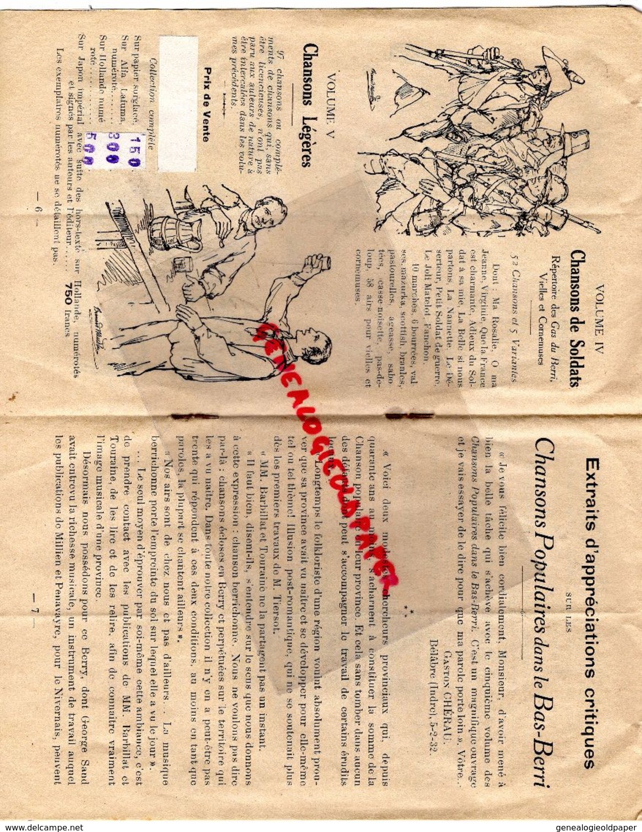 36- CHATEAUROUX-75- PARIS-LIVRET EDITIONS DU GARGAILLOU-1937-MAURICE DURAY-BERRI-CHANSONS BERGERE-AMOUR-BARBILLAT NIGOND - Documenti Storici