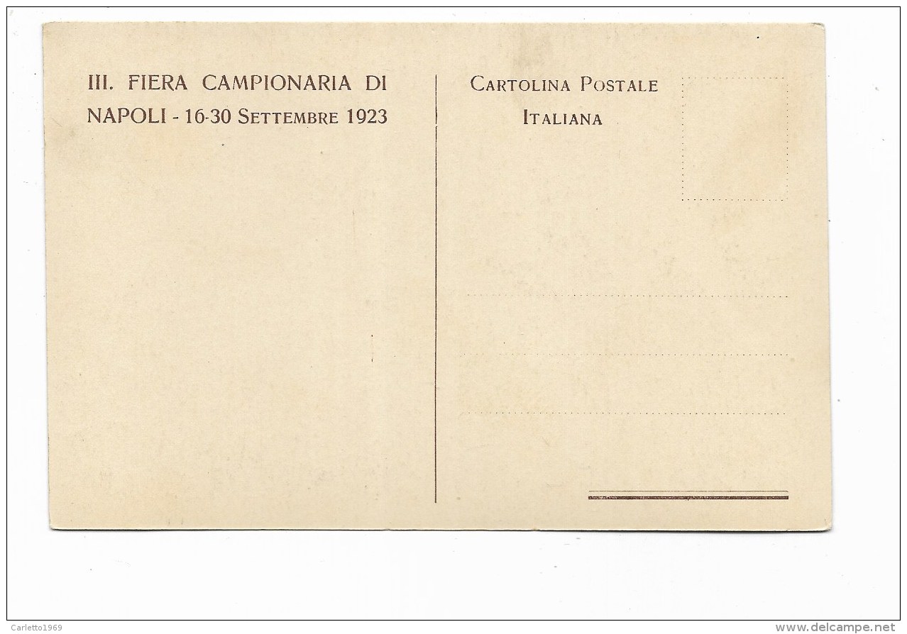 III FIERA CAMPIONARIA DI NAPOLI -  16-30 SETTEMBRE 1923 - FOTO CAV.GIULIO PARISI - NV FP - Napoli (Naples)
