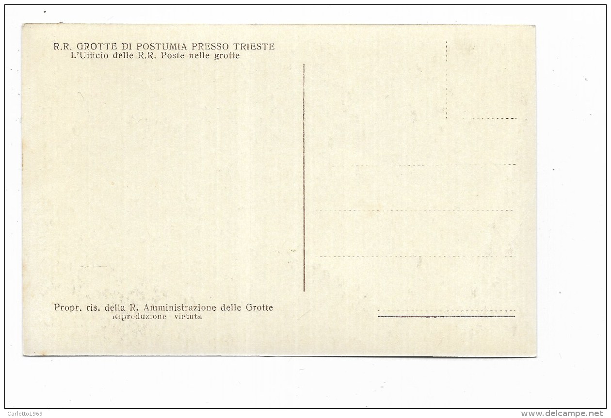 POSTUMIA  - L'UFFICIO DELLE R.R. POSTE NELLE GROTTE   - NV FP - Slowenien