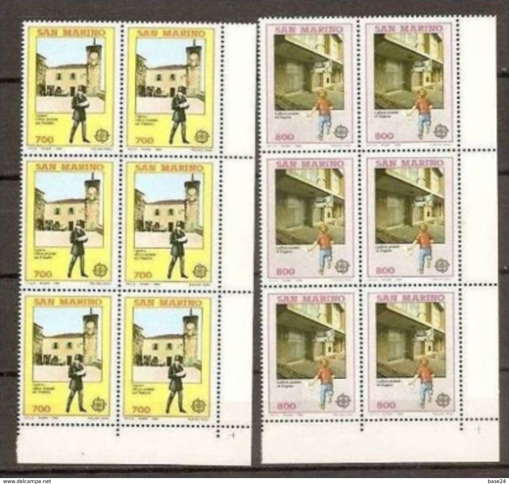 1990 San Marino Saint Marin EUROPA CEPT EUROPE 6 Serie Di 2v. MNH** In Blocco Angolare - 1990