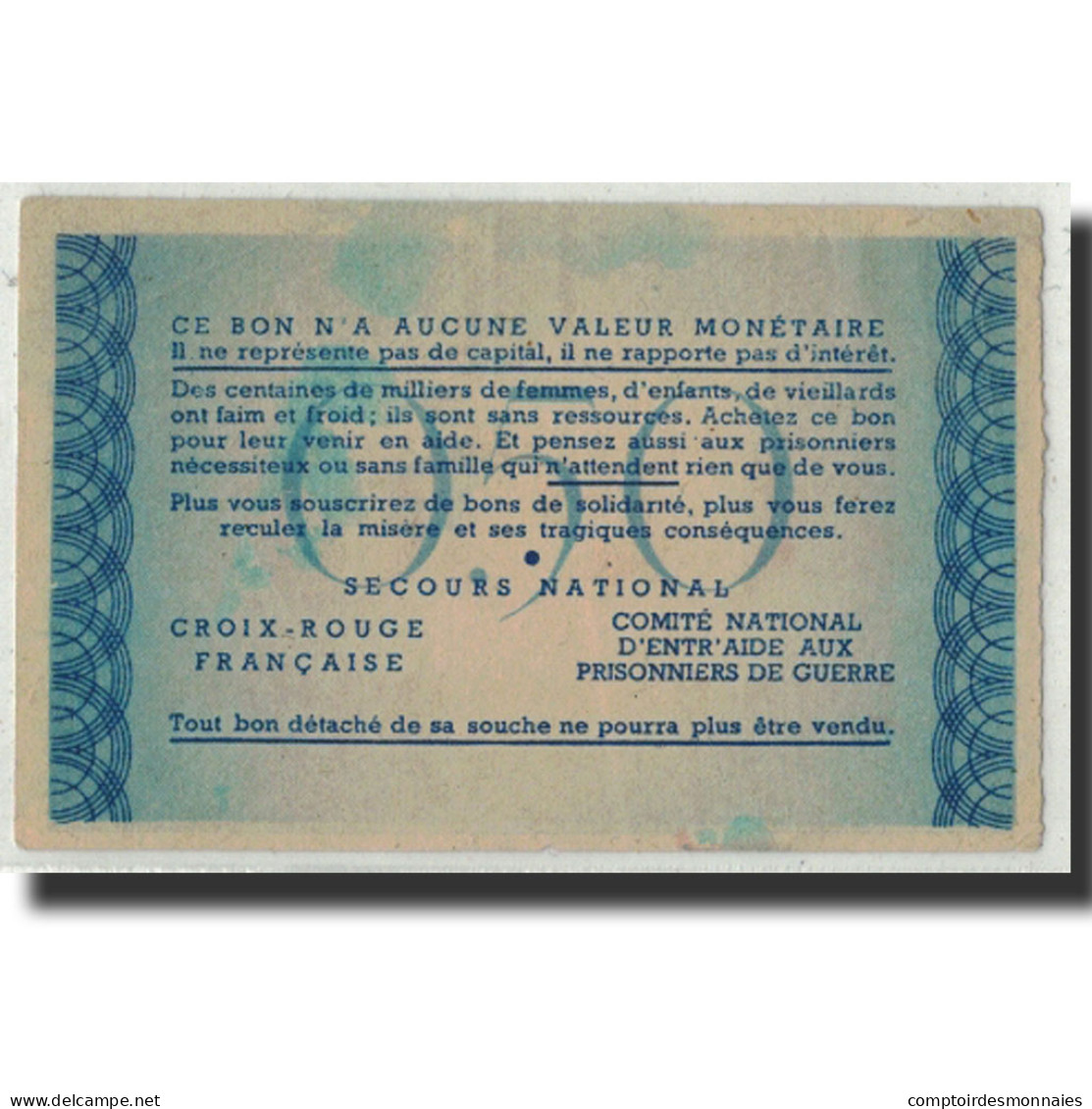 Billet, France, Comité National, 50 Centimes, Undated (1940-44), SUP - Bonds & Basic Needs