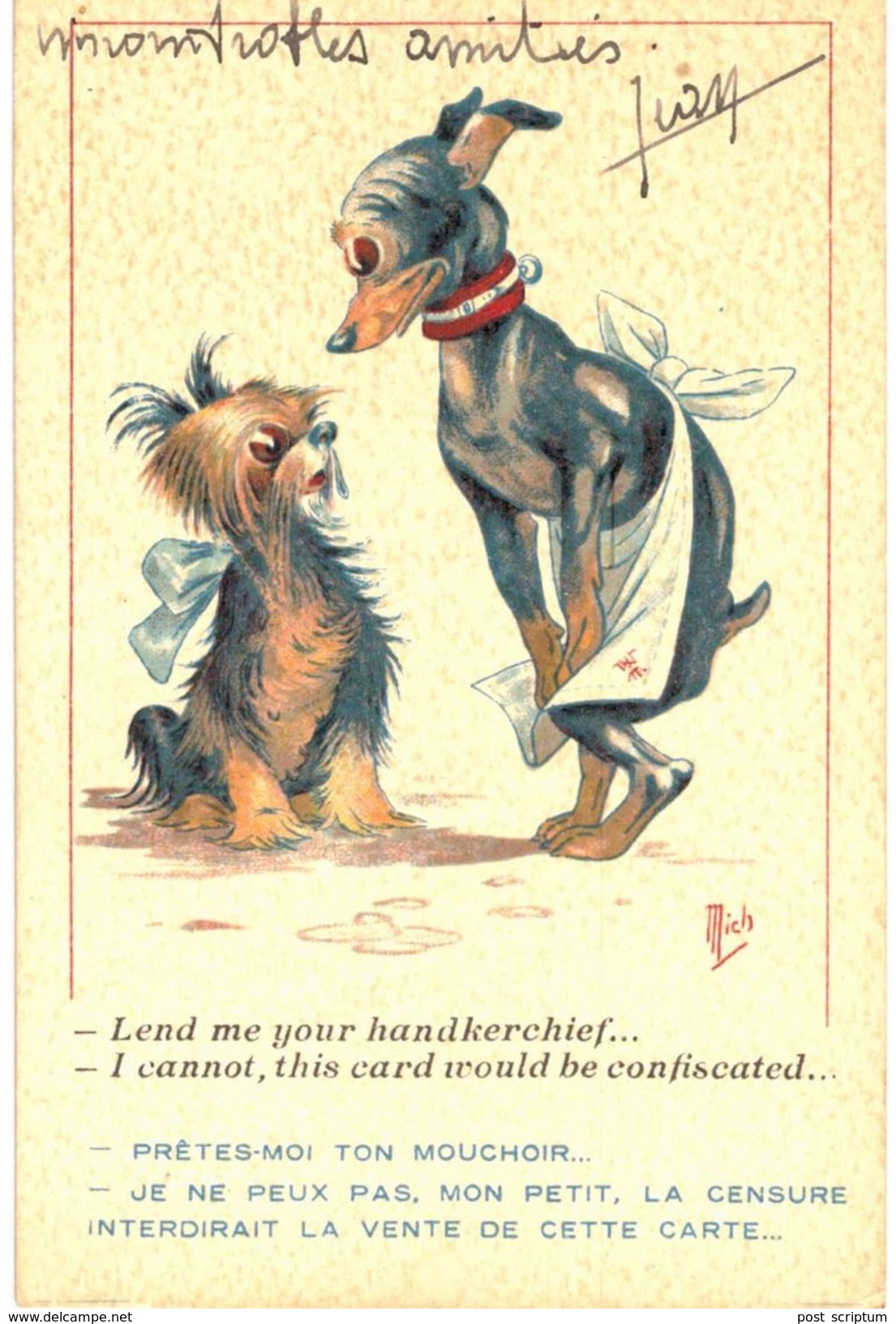 Thème - Illustration - Mich - Série : Les Animaux Nos Frères : Lend Me Your Handkerchief - Mich