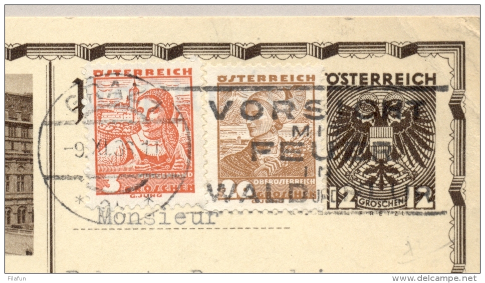 Österreich - 1936 - 12 Gr Bildpostkarte + 2 Stamps From Graz To Paris / France - Andere & Zonder Classificatie