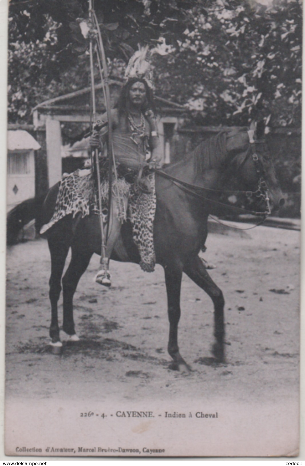 GUYANE FRANCAISE   CAYENNE  INDIEN A CHEVAL - Cayenne