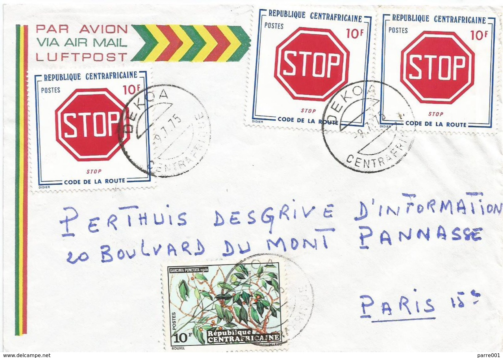 RCA CAR Centrafrique 1975 Dekoa Stop Traffic Garcinia Fruit Cover - Repubblica Centroafricana