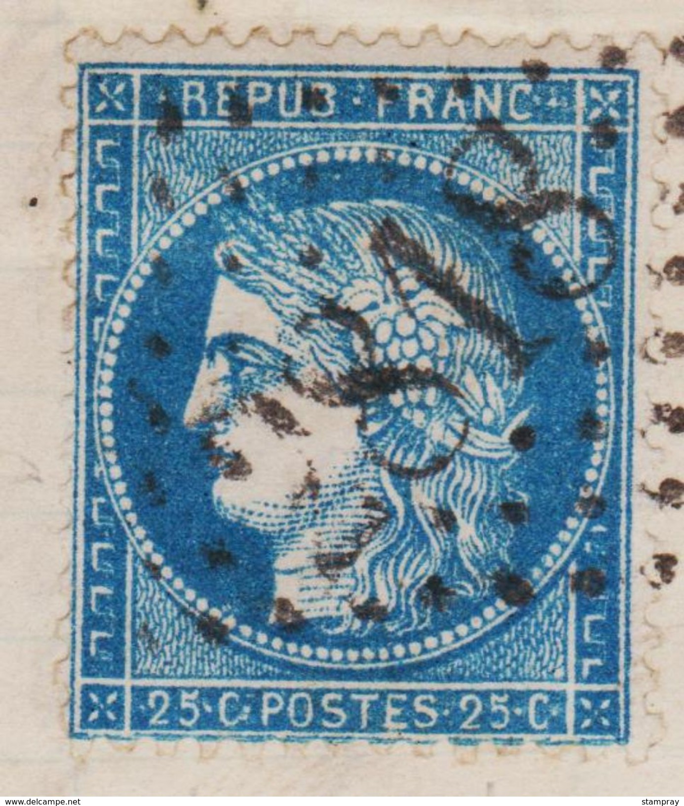 Cérès N° 60 A Position 115 D1 2éme état GC 2818 Sur Lettre 2 Scans - 1871-1875 Cérès