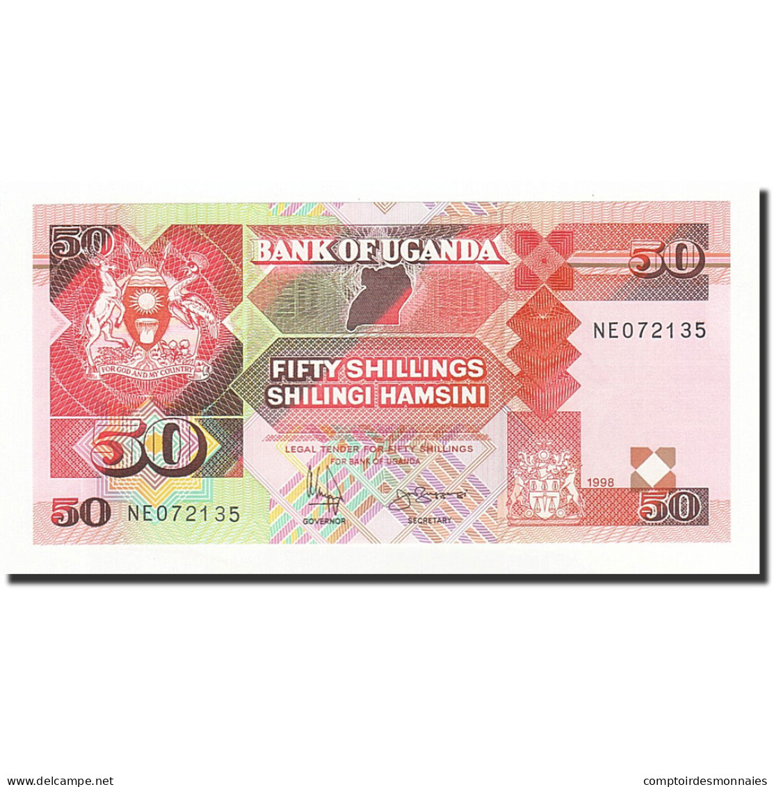 Billet, Uganda, 50 Shillings, 1998, KM:30c, NEUF - Ouganda