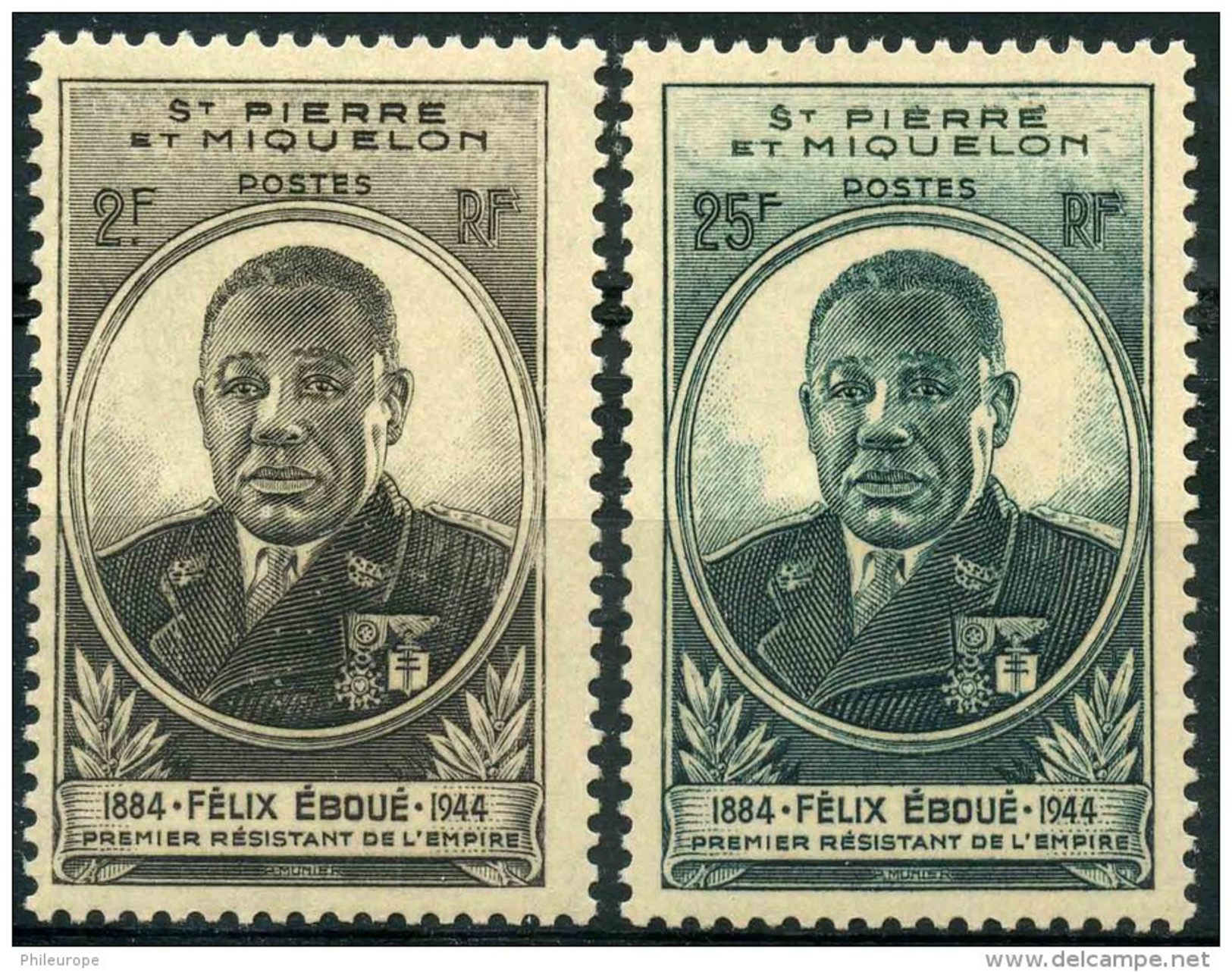 Saint Pierre Et Miquelon (1945) N 323 à 324 * (charniere) - Unused Stamps