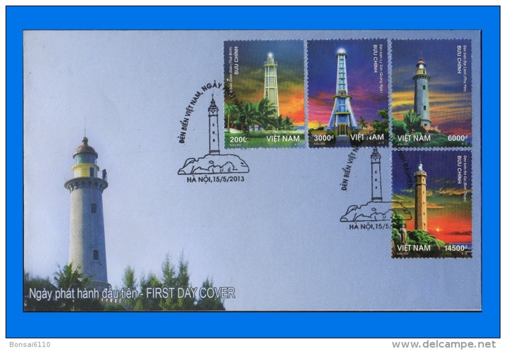 VN 2013-0017, Lighthouses FDC - Vietnam