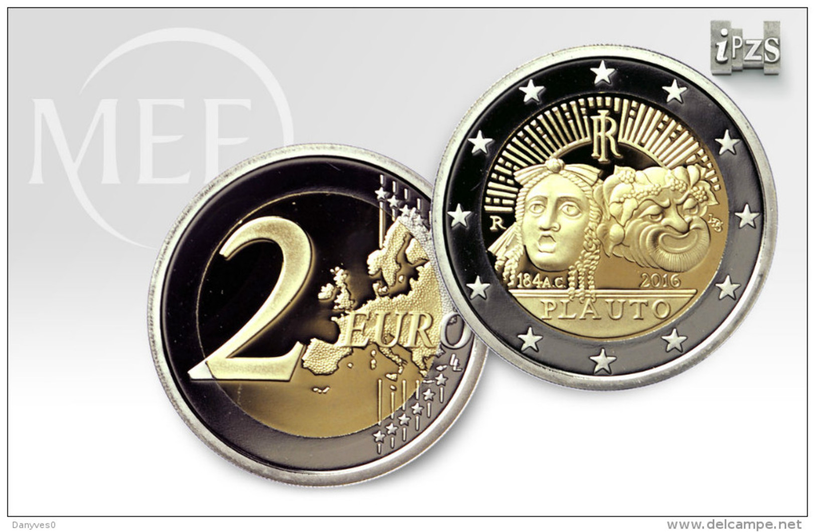 Pièce  Commémorative 2 Euros  Italie  2016 UNC  " Plaute  " - Italie