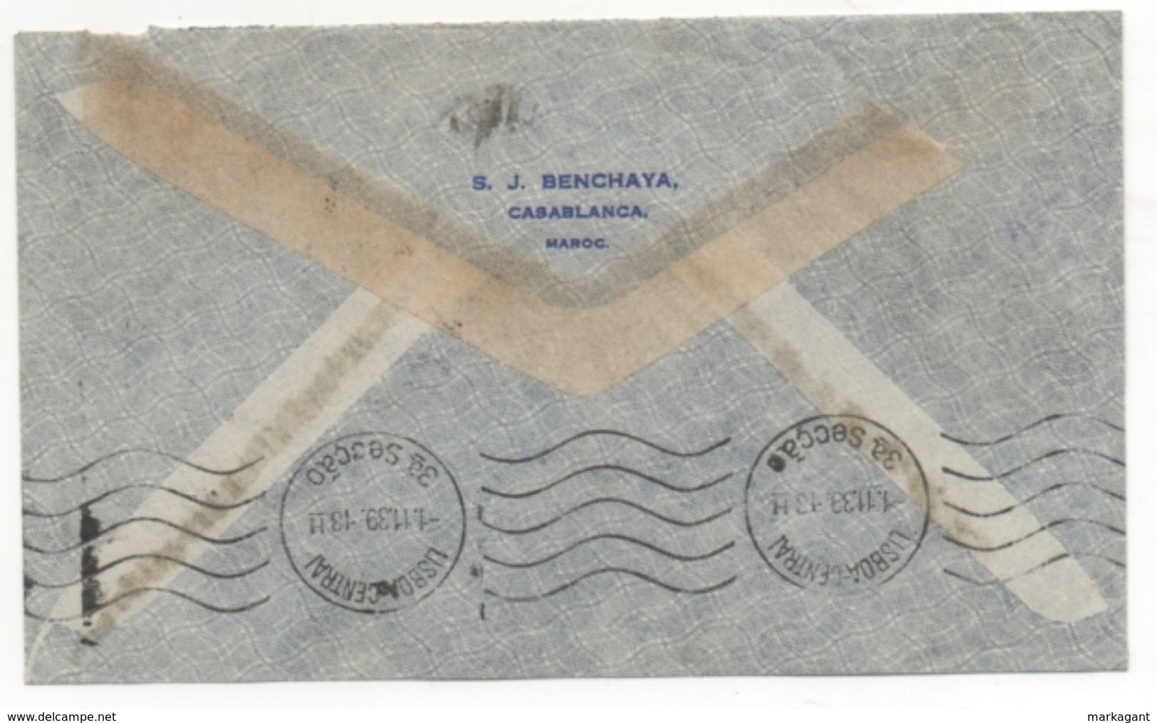 CASABLANCA POSTES 1939 / PAR AVION / LETTER EN PORTUGAL / CAIXA #11 - Cartas & Documentos