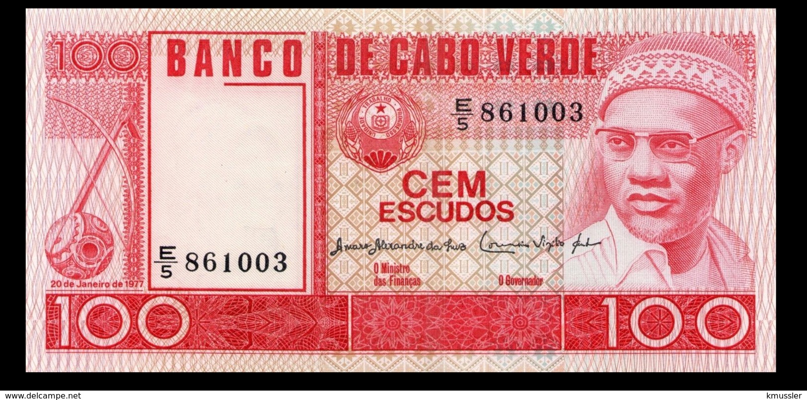 # # # Banknote Kap Verden (Cape Verde) 100 Escudos 1977 UNC # # # - Kaapverdische Eilanden