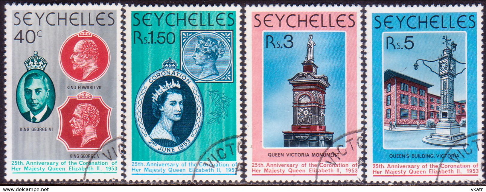 SEYCHELLES 1978 SG #428-32 Compl.set + M/s Used 25th Anniv Of Coronation - Seychelles (1976-...)