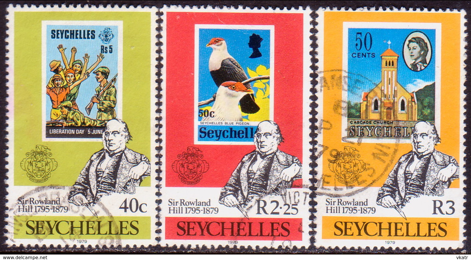 SEYCHELLES 1979 SG #450-52 Compl.set Used Sir Rowland Hill - Seychelles (1976-...)