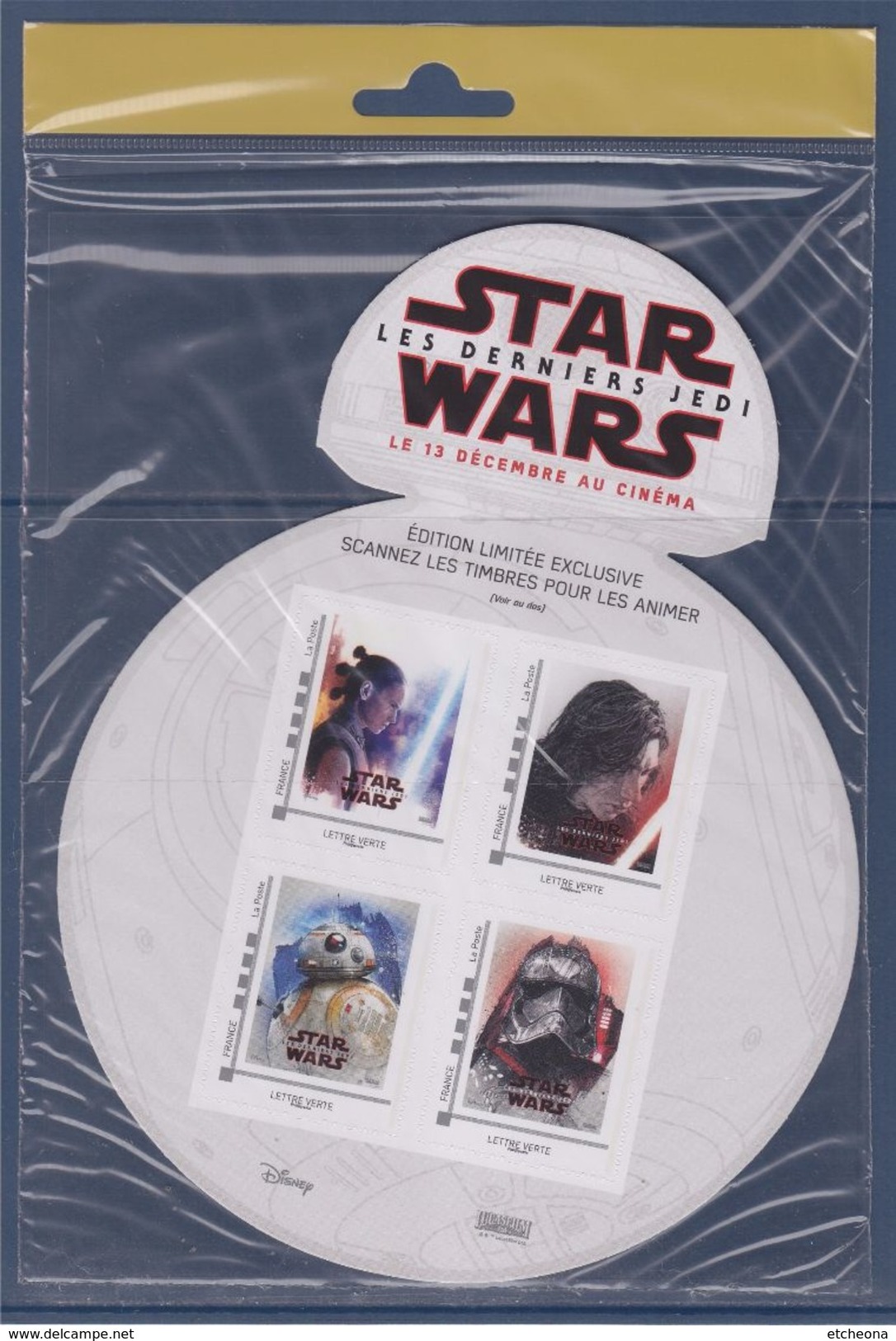 = Star Wars Collector 4 Timbres Neuf Dans Emballage D'origineLes Derniers Jedi TVP LV -20g. - Collectors