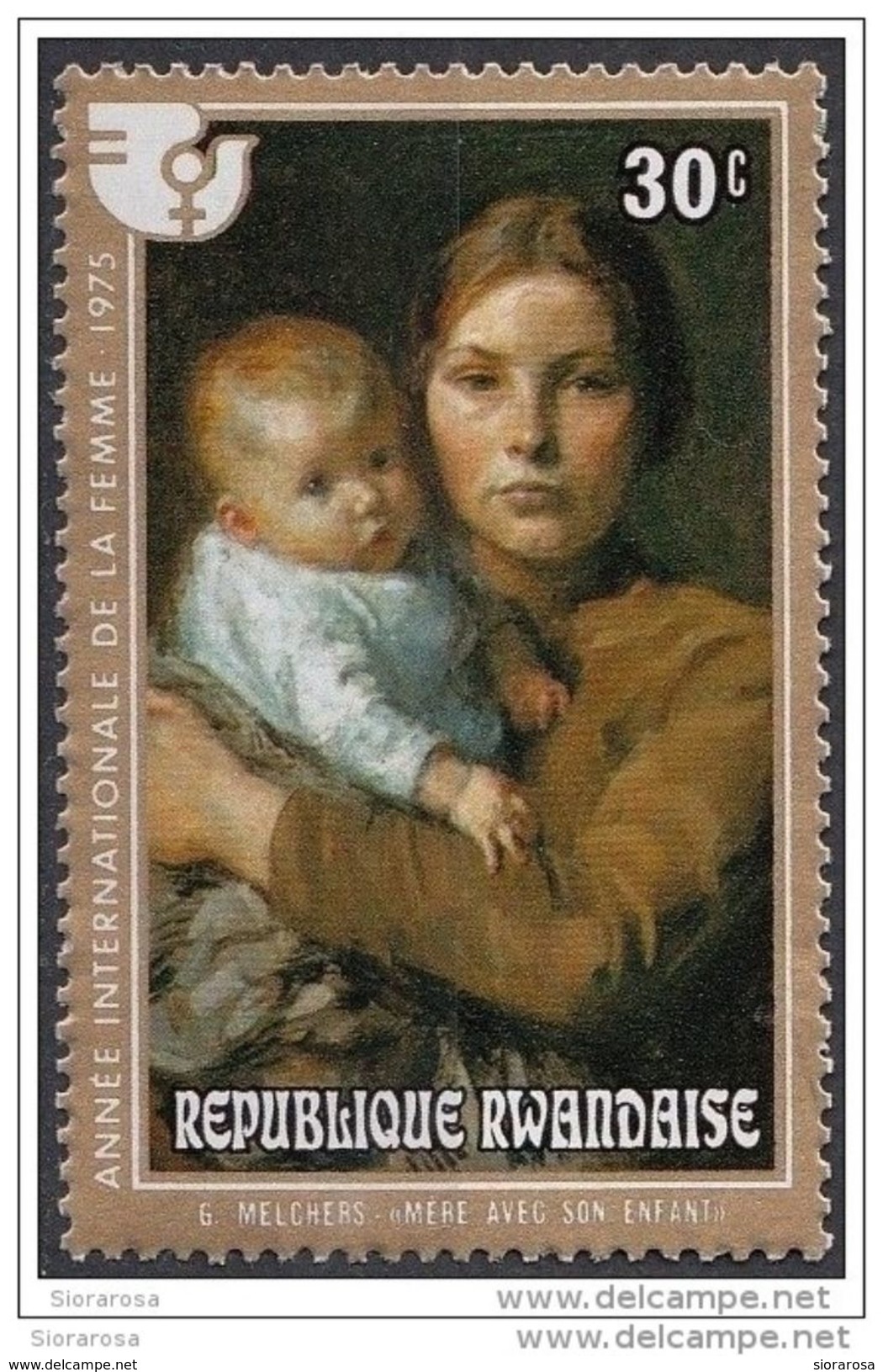 666 Rwanda 1975 " - Madre E Bambino " - Quadro Dipinto Da J. G. Melchers - Nuovo MNH Painting Tableau - Nuovi