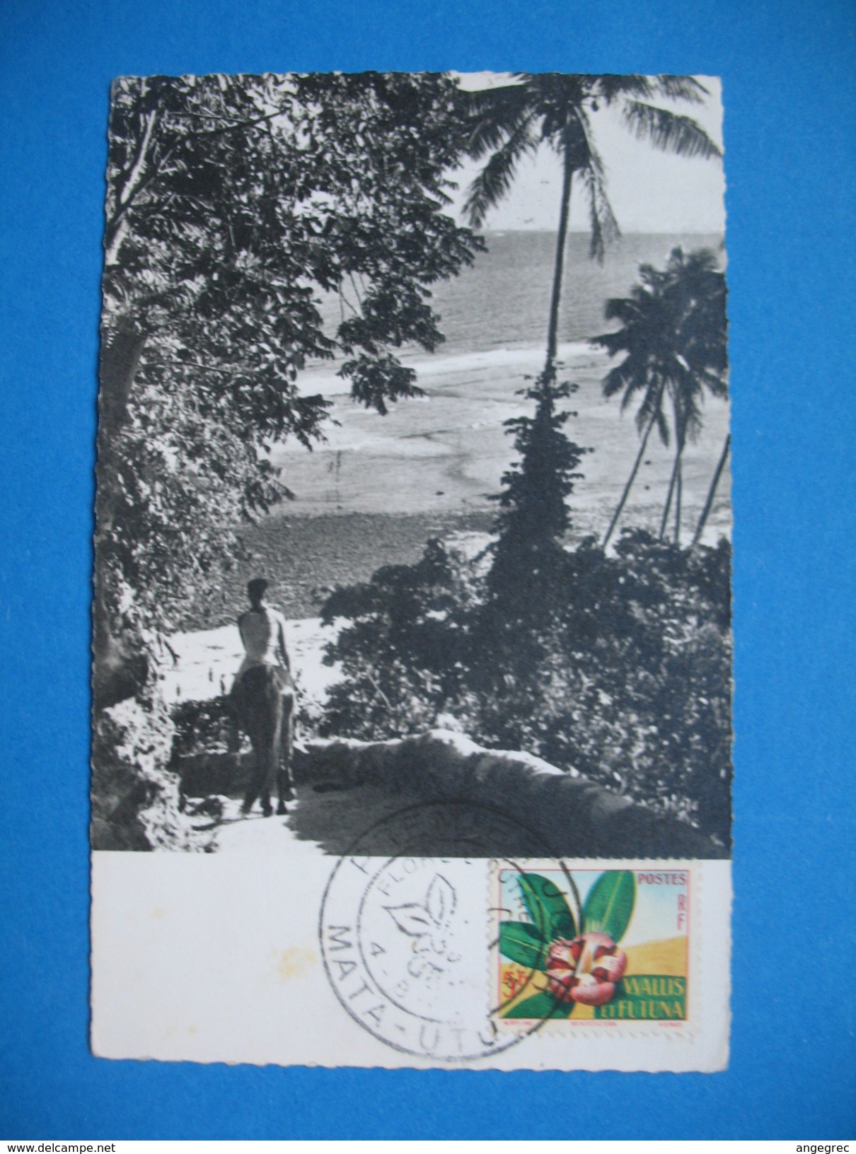 CPA Iles Wallis- Futuna  Premier Jour Mata-Utu Flore D'Outre-Mer 4/3/ 1958 "Aux Philatélistes ... Reconnaissants" à Voir - Used Stamps