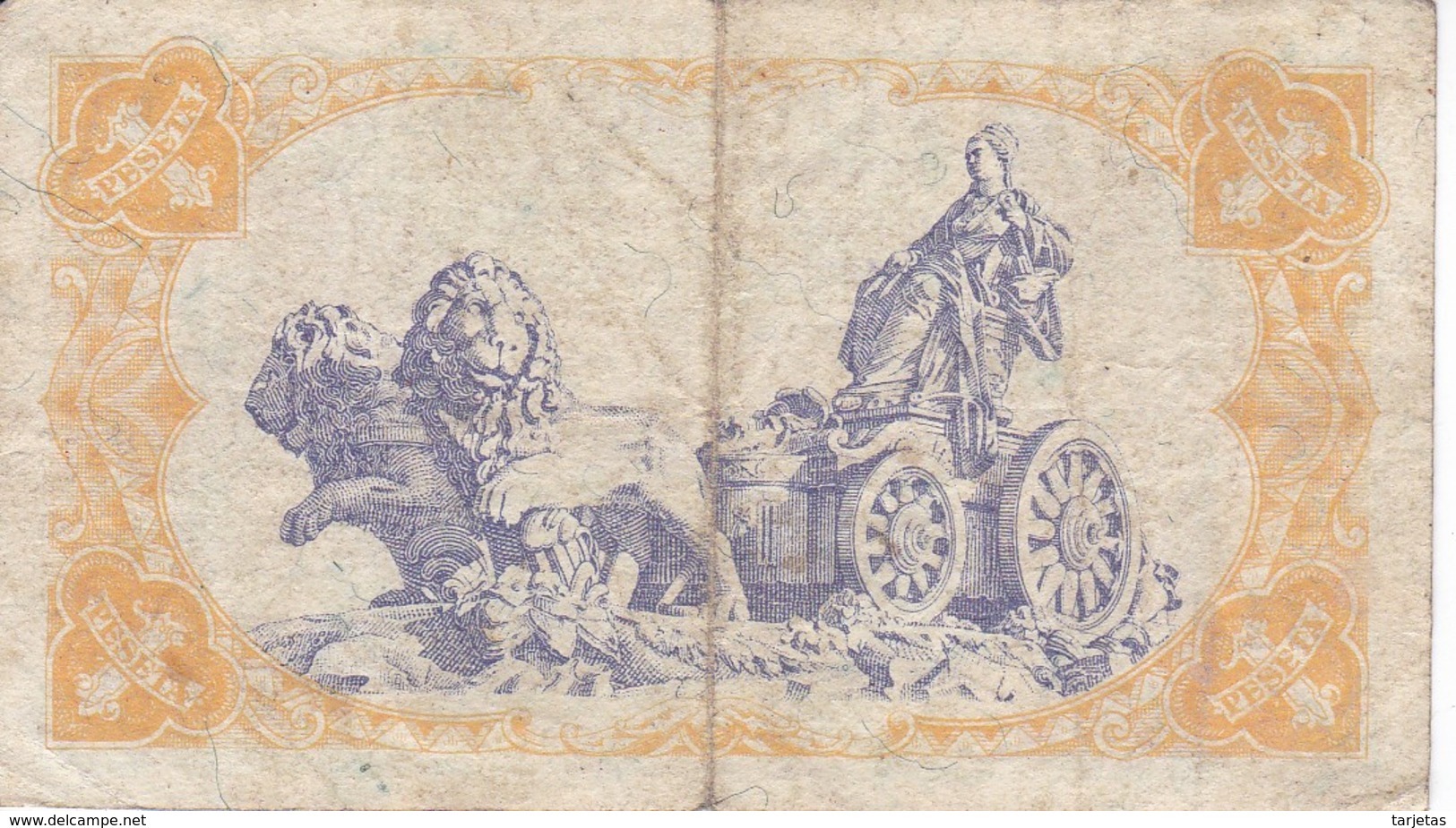 BILLETE DE ESPAÑA DE 1 PTA DEL AÑO 1937  EN CALIDAD MBC (VF)  SERIE B  (BANKNOTE) - 1-2 Pesetas