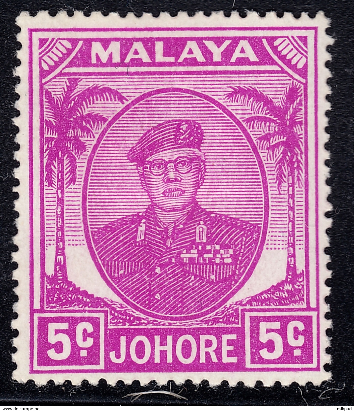 Johore 1949 5 C SG136a - Mint - Johore