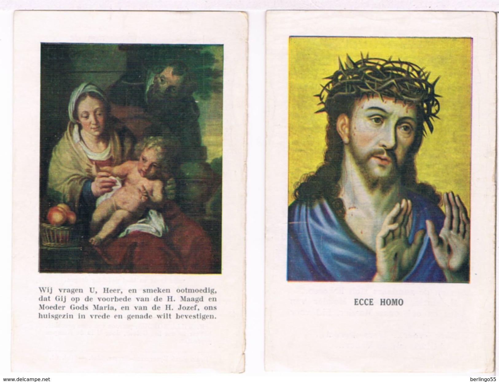 Devotieprentjes 2 Stuks: Heilige Missie Te Ezaart  (2 Scan's) - Imágenes Religiosas