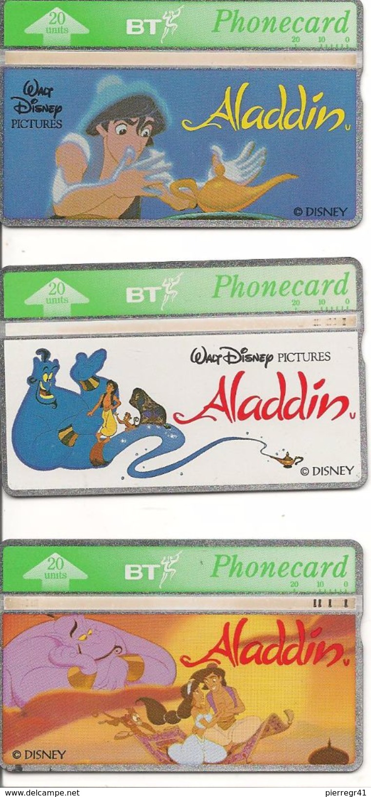 3-CARTES+GB-HOLOGRAPHIQUE-20U-Série DISNEY/ALADDIN-Utilisé-TBE - Sammlungen