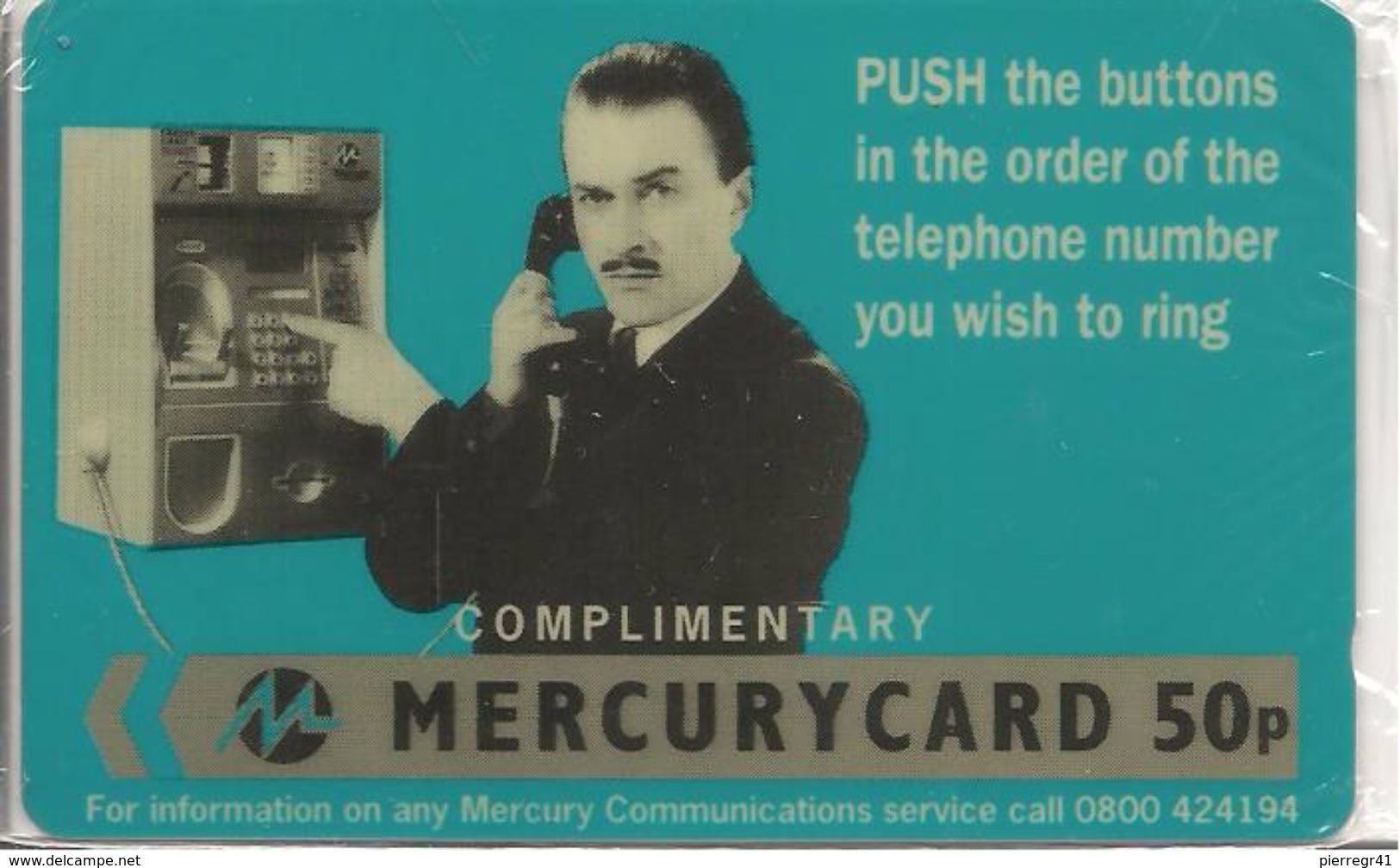 CARTE+GB-MERCURY CARD-50P-NSB Origine- TBE- - Mercury Communications & Paytelco