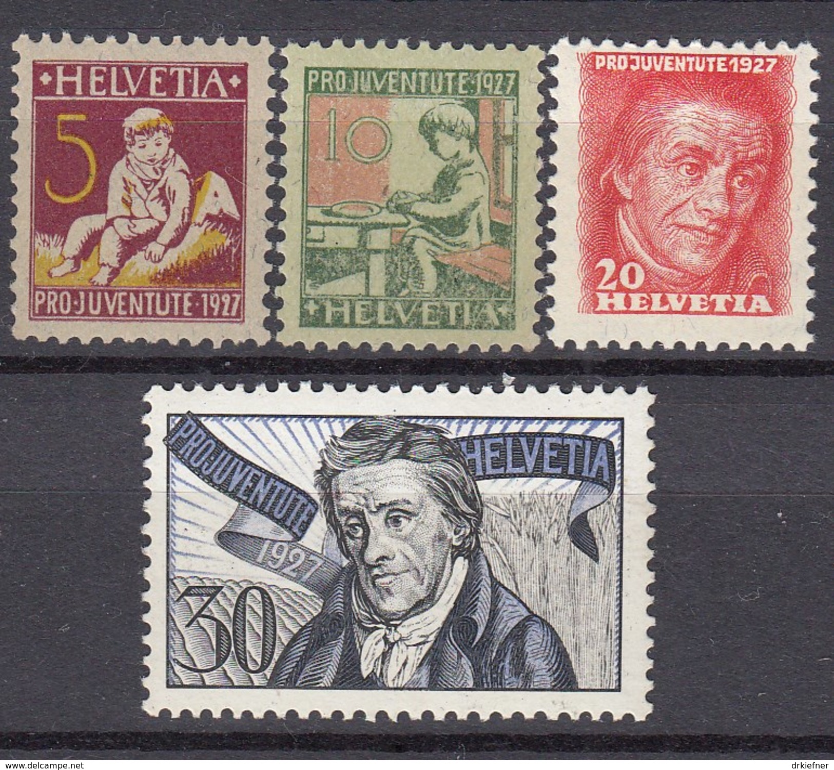 SCHWEIZ  222-225, Postfrisch **, Pro Juventute: Pestalozzi  1927 - Unused Stamps