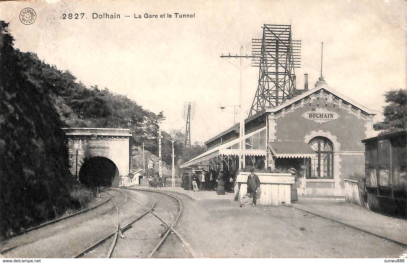 Dolhain - La Gare Et Le Tunnel (animée, G. Hermans, Franchise Militaire, 1918) - Limburg