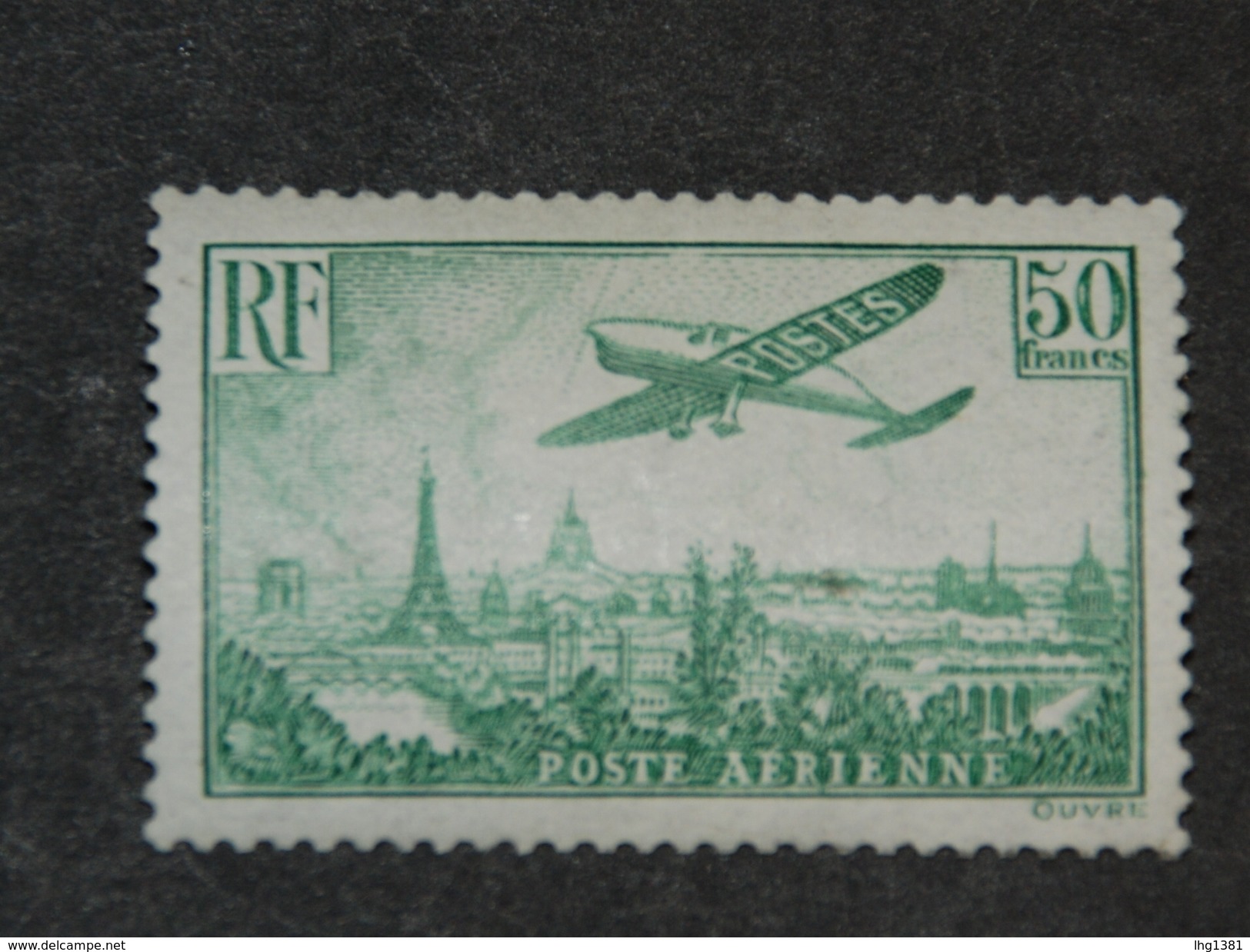 Y&T 14 - XX - 50 Frs Vert-jaune / Groen-geel - Survol De Paris (avec Certificat / Met Certificaat Michaux A.E.I.E.P) - 1927-1959 Mint/hinged