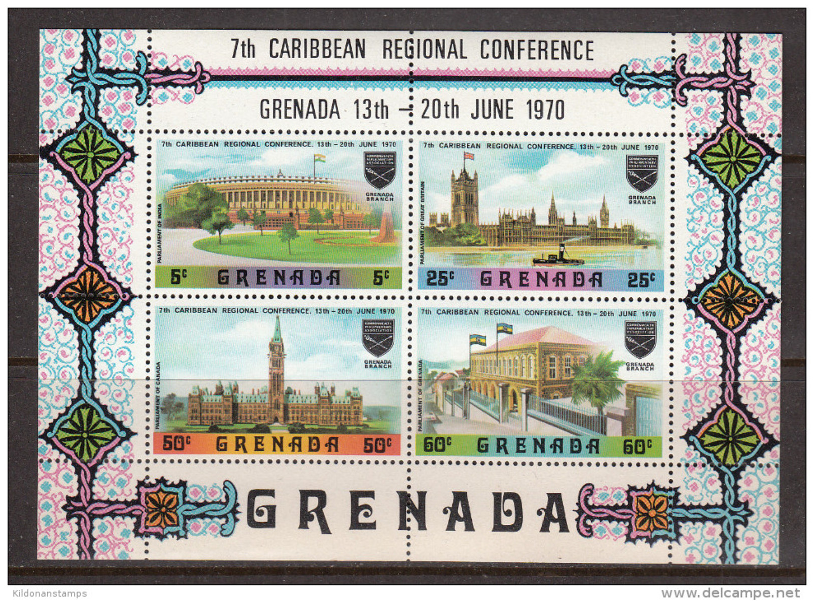 Grenada 1970 Minisheet, 7th Caribbean Conferencemint No Hinge, Sc# , SG - Grenada (...-1974)