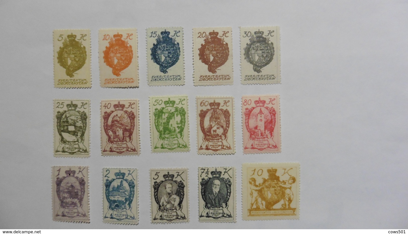 Liechtenstein :15 Timbres Neufs Charnière - Collections