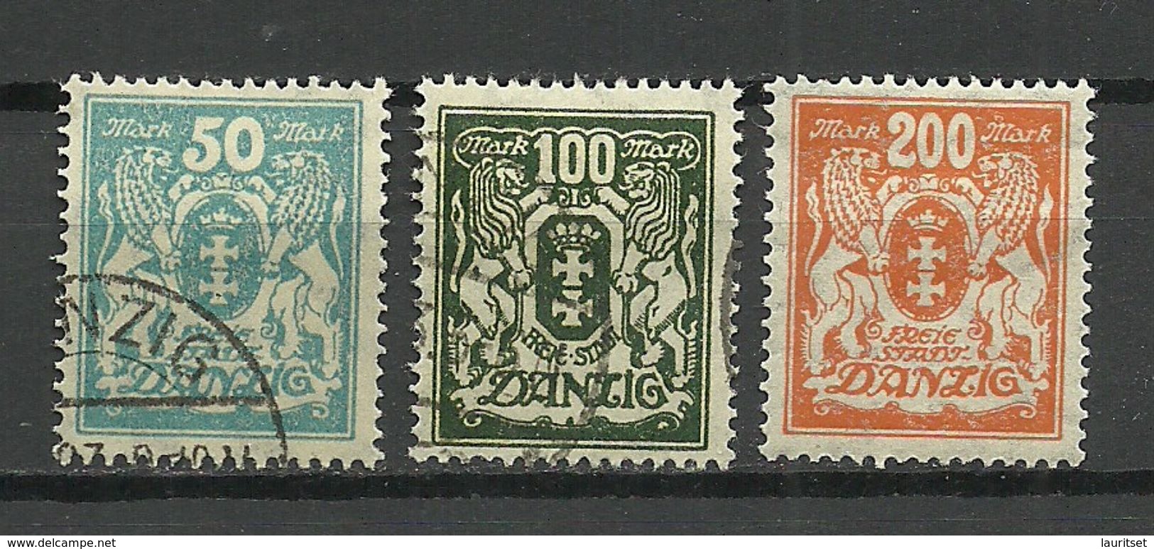 Germany Danzig 1923 Michel 139 & 141 - 142 O/* - Andere & Zonder Classificatie